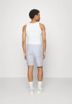 Pier One Pleated Seersucker Short - Shorts - Blue -Pier One Ventas 0505307b83204187a2876ecbcc2f0c68