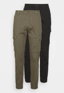 Pier One 2 Pack - Pantalones Cargo - Olive/Black -Pier One Ventas 07d111b72b7b4304bcd405fc18ad6beb