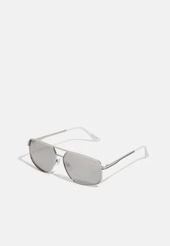 Pier One Unisex - Gafas De Sol - Silver-Coloured, Black