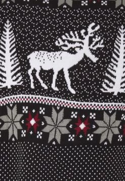 Pier One Wintery Christmas Jumper- Jersey De Punto - Black -Pier One Ventas 19b4f5f8cc11462394392012199e9096