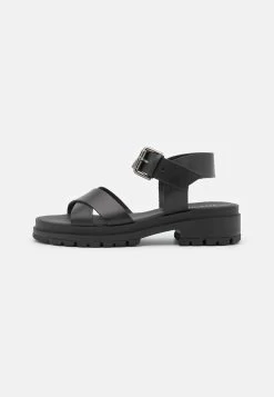 Pier One Leather - Sandalias - Black