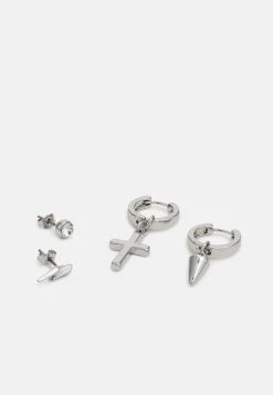 Pier One 3 Pack Unisex - Pendientes - Silver-Coloured -Pier One Ventas 3cd8712c5f384a889eb27469ebf636c4