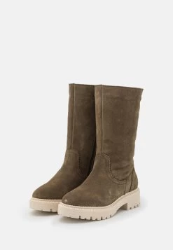 Pier One Leather Winter Boot - Botas - Khaki -Pier One Ventas 4be019c35c4c45beb144eb4aa53e93e8