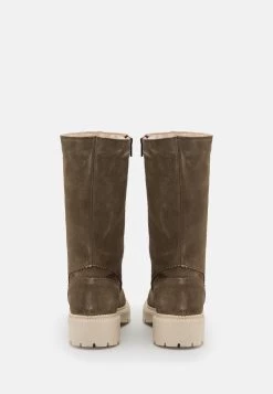 Pier One Leather Winter Boot - Botas - Khaki -Pier One Ventas 60e648fddcec4a66a5792e11ab31f968