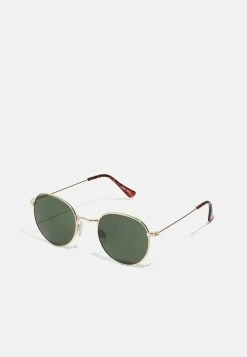 Pier One Unisex - Gafas De Sol - Gold-Coloured/Green