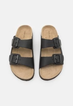 Pier One Leather Unisex - Sandalias Planas - Black -Pier One Ventas b061839407e54921b9ac97b19ac0e9c5