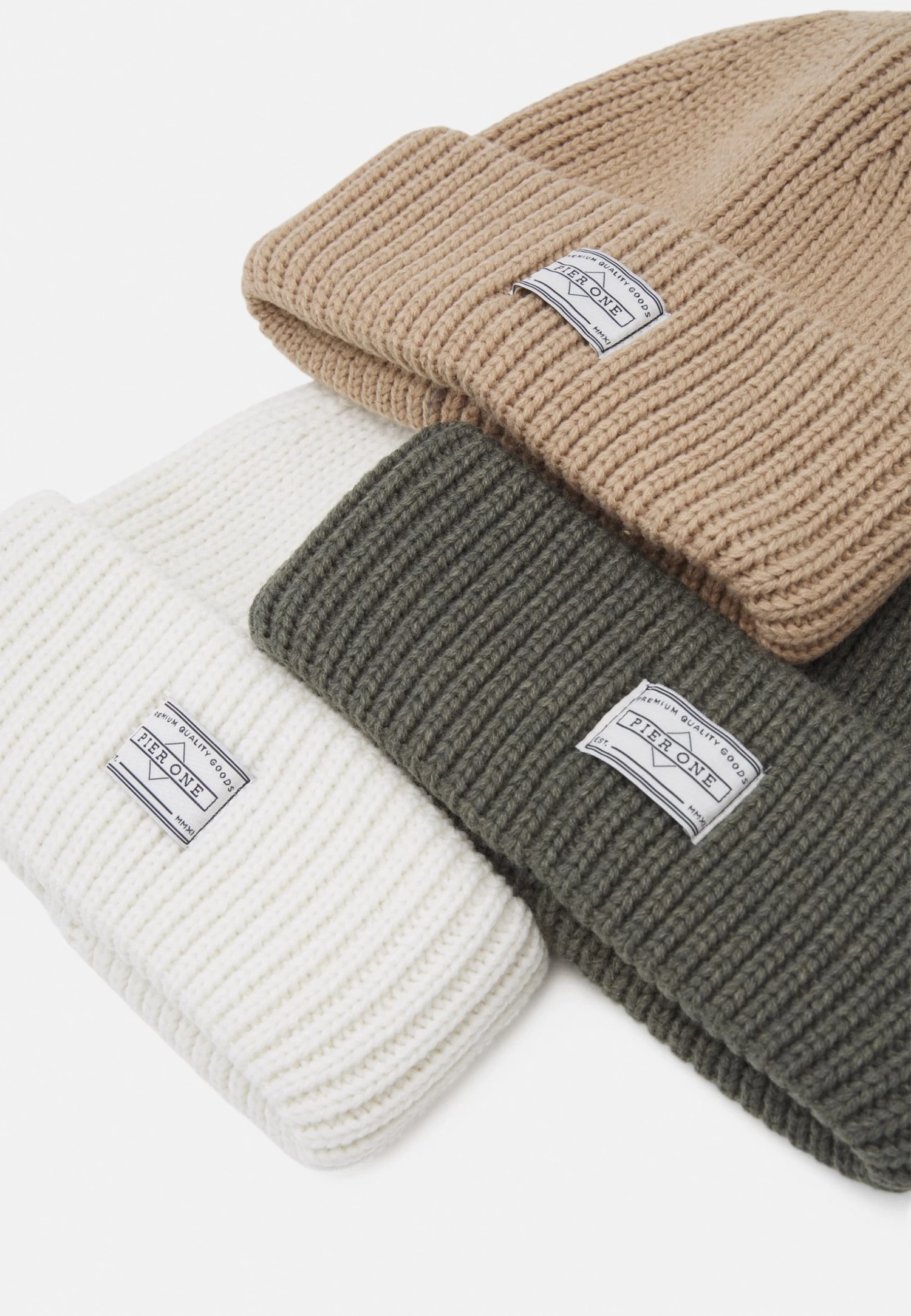 Pier One Unisex 3 Pack - Gorro - Beige/Green/White 4 Pier One Unisex 3 Pack - Gorro - Beige/Green/White - Imagen 3
