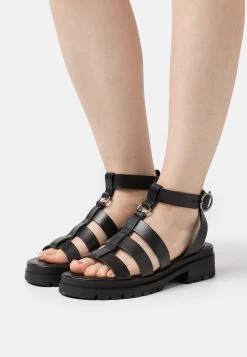 Pier One Leather - Sandalias - Black