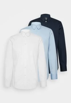 Pier One 3 Pack - Camisa Elegante - White/Light Blue/Dark Blue -Pier One Ventas def04b8137b345368346a495c2933cad